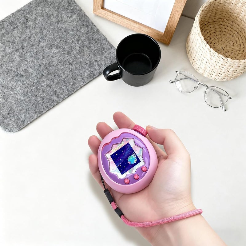 YouKnow Silicone Case for Tamagotchi Paradise Interactive Toy Digital Pet, with Screen Protector and Wrist Strap (Pink) - Image 4